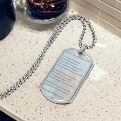 Loving You Dog Tag Necklace Anniversary Keepsake