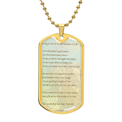 Loving You Dog Tag Necklace Anniversary Keepsake