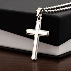 To My Son -- Christmas Blessings Cross Necklace w/Ball Chain