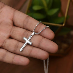 To My Son -- Christmas Blessings Cross Necklace w/Ball Chain