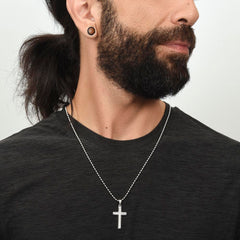 To My Son -- Christmas Blessings Cross Necklace w/Ball Chain