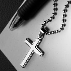 To My Son -- Christmas Blessings Cross Necklace w/Ball Chain