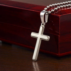 To My Son -- Christmas Blessings Cross Necklace w/Ball Chain