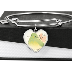 Heart Bracelet Charm Bangle Bracelet (Personalize it)