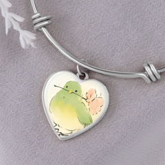 Heart Bracelet Charm Bangle Bracelet (Personalize it)