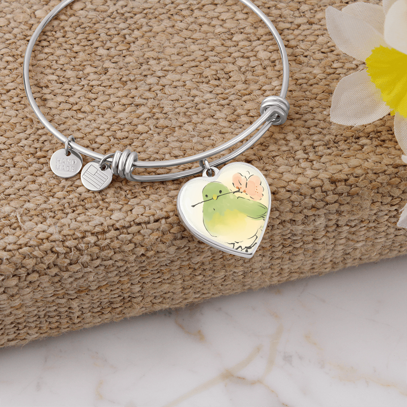 Heart Bracelet Charm Bangle Bracelet (Personalize it)