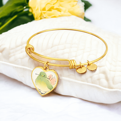 Heart Bracelet Charm Bangle Bracelet (Personalize it)