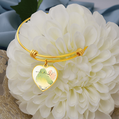 Heart Bracelet Charm Bangle Bracelet (Personalize it)
