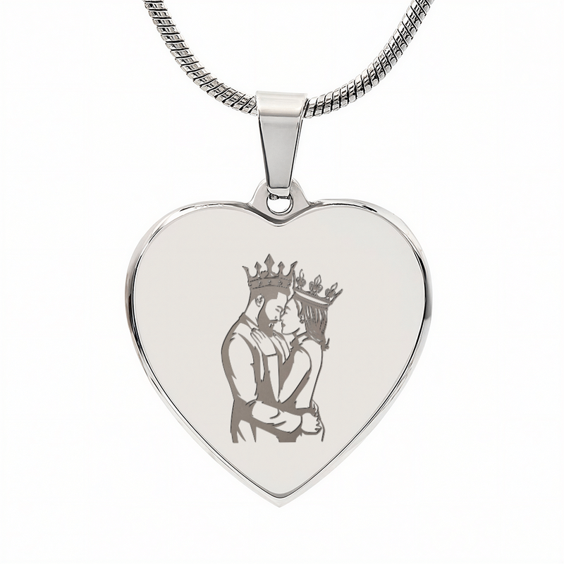 Regal Love Heart Pendant Necklace (Personalize It)