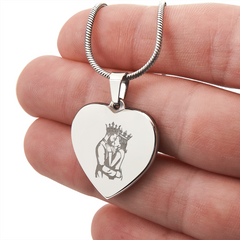 Regal Love Heart Pendant Necklace (Personalize It)