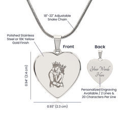 Regal Love Heart Pendant Necklace (Personalize It)