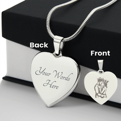 Regal Love Heart Pendant Necklace (Personalize It)