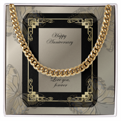 Men's Cuban Link Chain 5mm "Happy Anniversary"