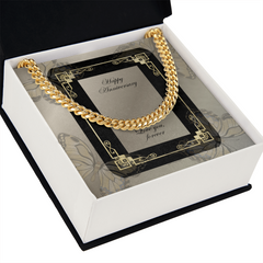Men's Cuban Link Chain 5mm "Happy Anniversary"