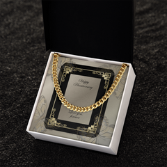 Men's Cuban Link Chain 5mm "Happy Anniversary"