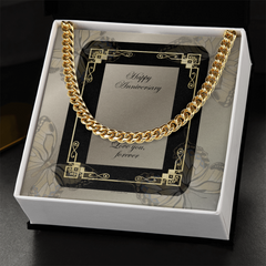 Men's Cuban Link Chain 5mm "Happy Anniversary"