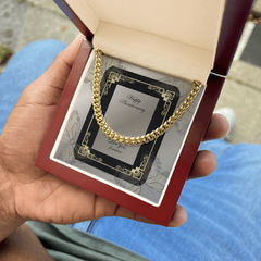 Men's Cuban Link Chain 5mm "Happy Anniversary"