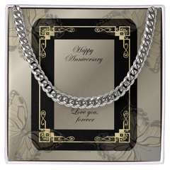 Men's Cuban Link Chain 5mm "Happy Anniversary"