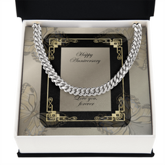 Men's Cuban Link Chain 5mm "Happy Anniversary"