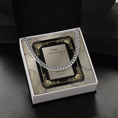 Men's Cuban Link Chain 5mm "Happy Anniversary"