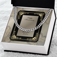 Men's Cuban Link Chain 5mm "Happy Anniversary"