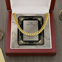 Men's Cuban Link Chain 5mm "Happy Anniversary"