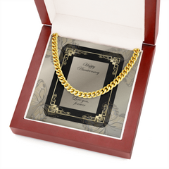 Men's Cuban Link Chain 5mm "Happy Anniversary"