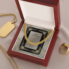Men's Cuban Link Chain 5mm "Happy Anniversary"
