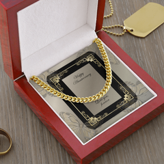 Men's Cuban Link Chain 5mm "Happy Anniversary"