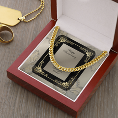 Men's Cuban Link Chain 5mm "Happy Anniversary"
