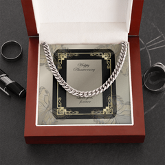 Men's Cuban Link Chain 5mm "Happy Anniversary"