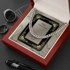 Men's Cuban Link Chain 5mm "Happy Anniversary"