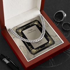 Men's Cuban Link Chain 5mm "Happy Anniversary"