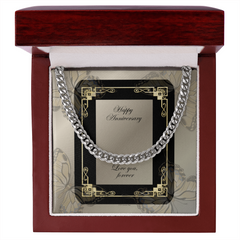 Men's Cuban Link Chain 5mm "Happy Anniversary"