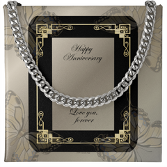 Men's Cuban Link Chain 5mm "Happy Anniversary"