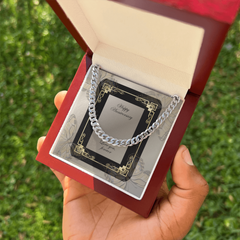 Men's Cuban Link Chain 5mm "Happy Anniversary"