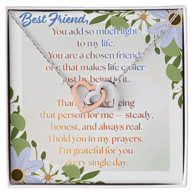 Chosen Best Friend Interlocking Hearts Necklace