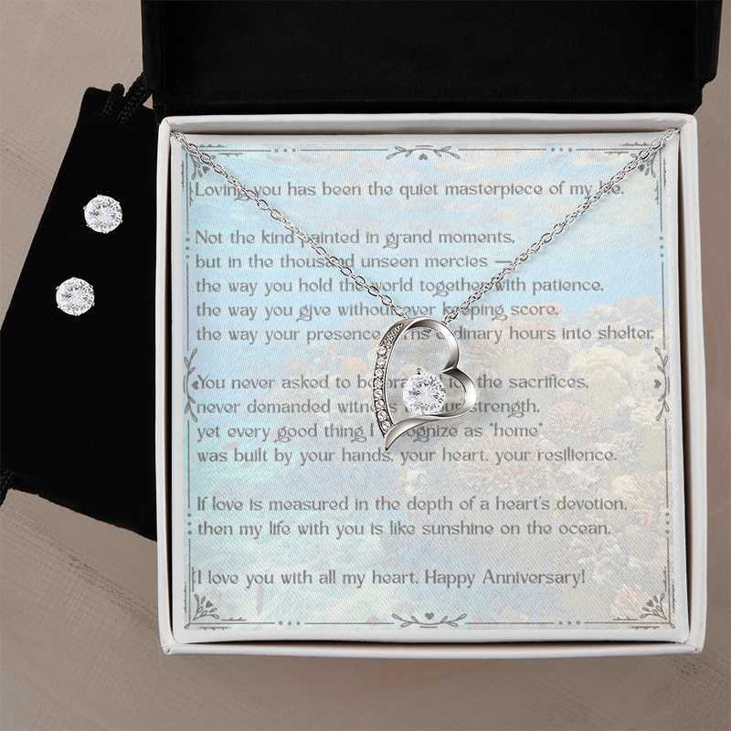 Loving You Anniversary Necklace and Earring Set