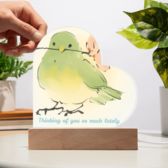 Thinking of You Heart Acrylic Plaque with Light