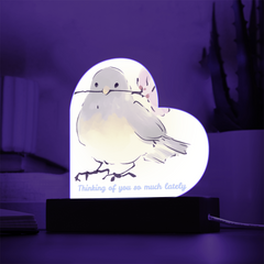 Thinking of You Heart Acrylic Plaque with Light