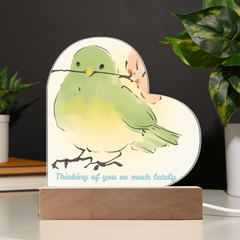 Thinking of You Heart Acrylic Plaque with Light