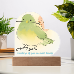Thinking of You Heart Acrylic Plaque with Light