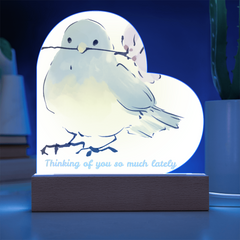 Thinking of You Heart Acrylic Plaque with Light