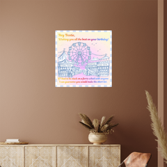 Hey Bestie! Birthday Ferris Wheel Gloss Metal Print