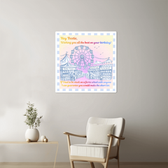 Hey Bestie! Birthday Ferris Wheel Gloss Metal Print