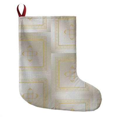 Christmas Patchwork in Gold Giant Holiday Stocking