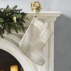 Christmas Patchwork in Gold Giant Holiday Stocking