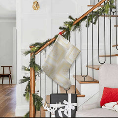 Christmas Patchwork in Gold Giant Holiday Stocking