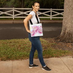 Pink Peonies Canvas Tote Bag