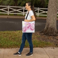 Pink Peonies Canvas Tote Bag